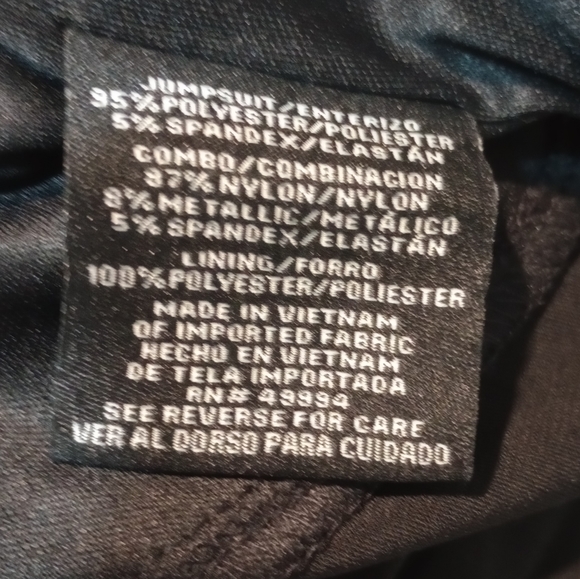 R&M Richards Black Sequin Top Sleeveless Jumpsuit. Size 10 - Picture 10 of 11